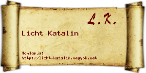 Licht Katalin névjegykártya